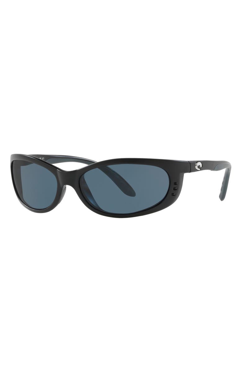 Costa Del Mar 61mm Polarized Wraparound Sunglasses, Alternate, color, Matte Black