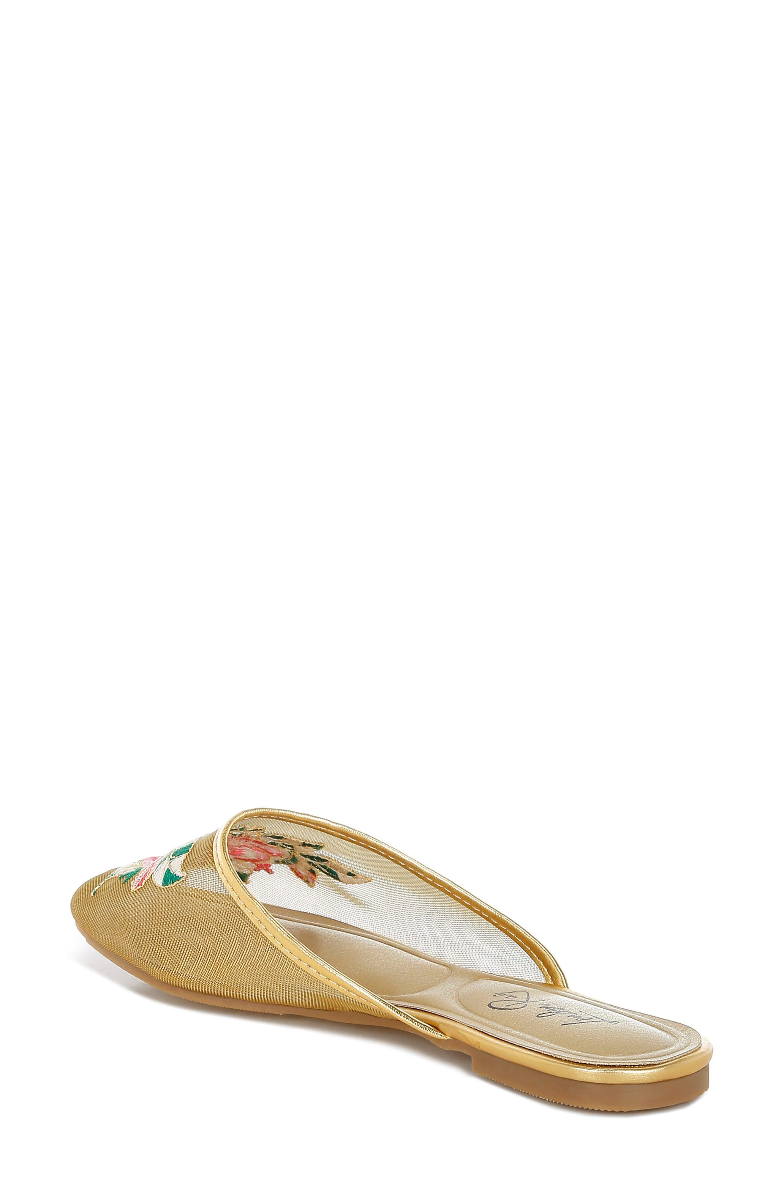 Shara Embroidered Mesh Mule, Alternate, color, GOLD