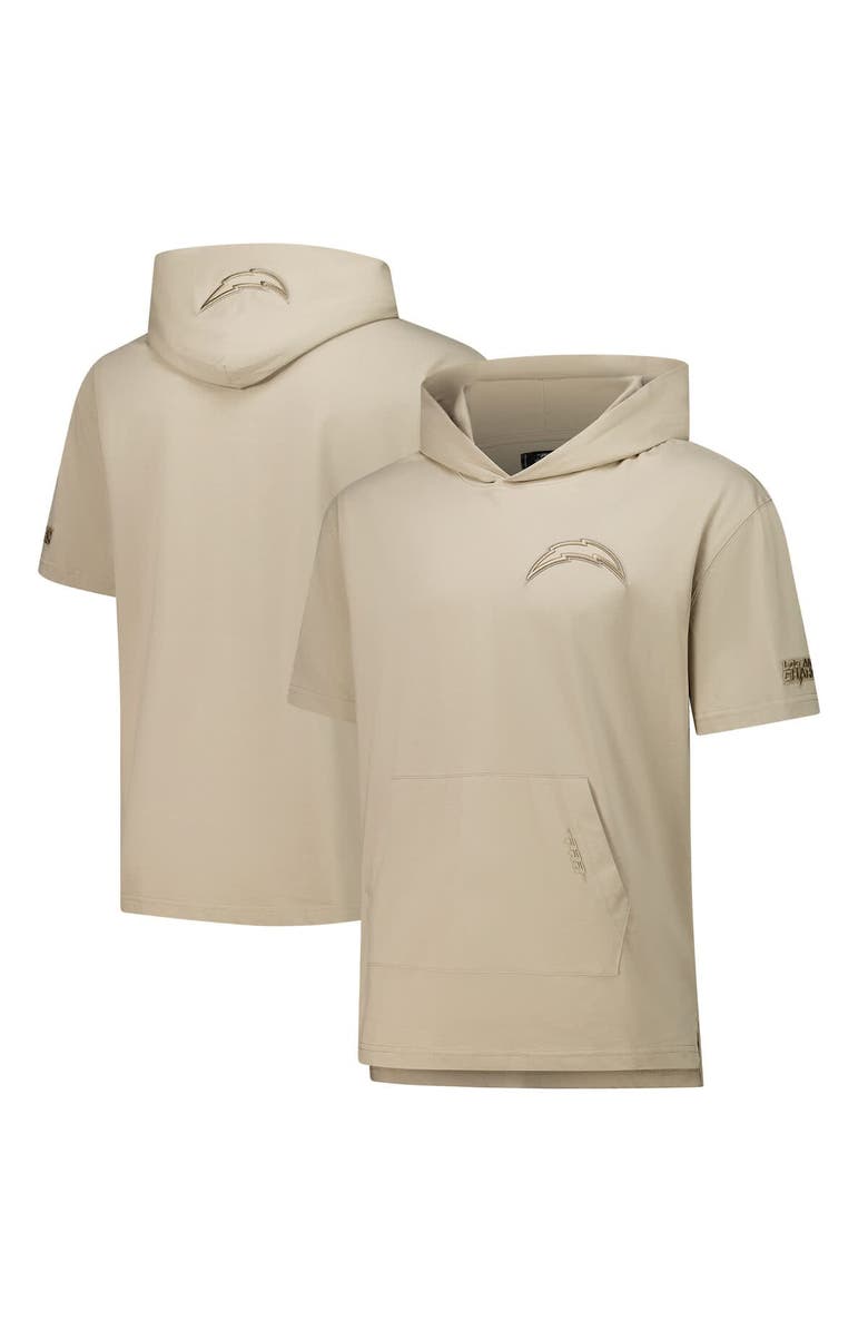 PRO STANDARD Men's Pro Standard Tan Los Angeles Chargers Neutrals Capsule Short Sleeve Pullover Hoodie, Main, color, Tan