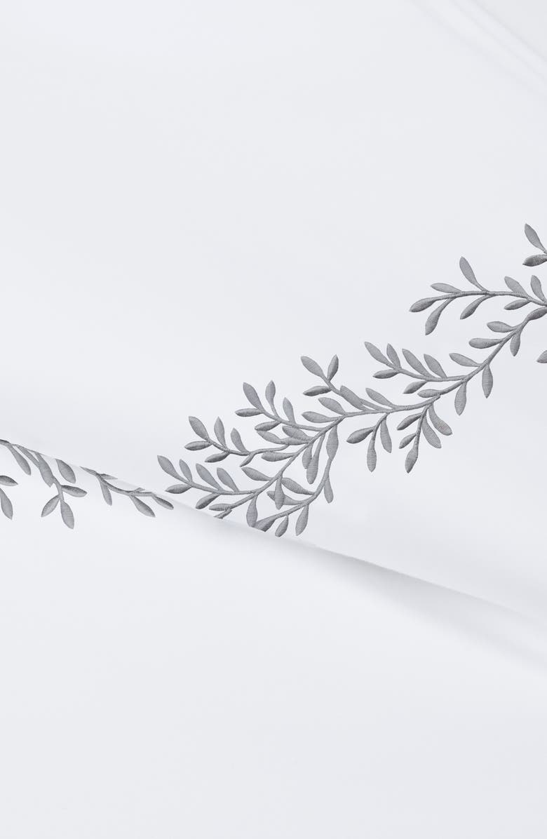 MELANGE HOME Floral Embroidered 600 Thread Count 100% Cotton Duvet Cover Set, Alternate, color, Grey