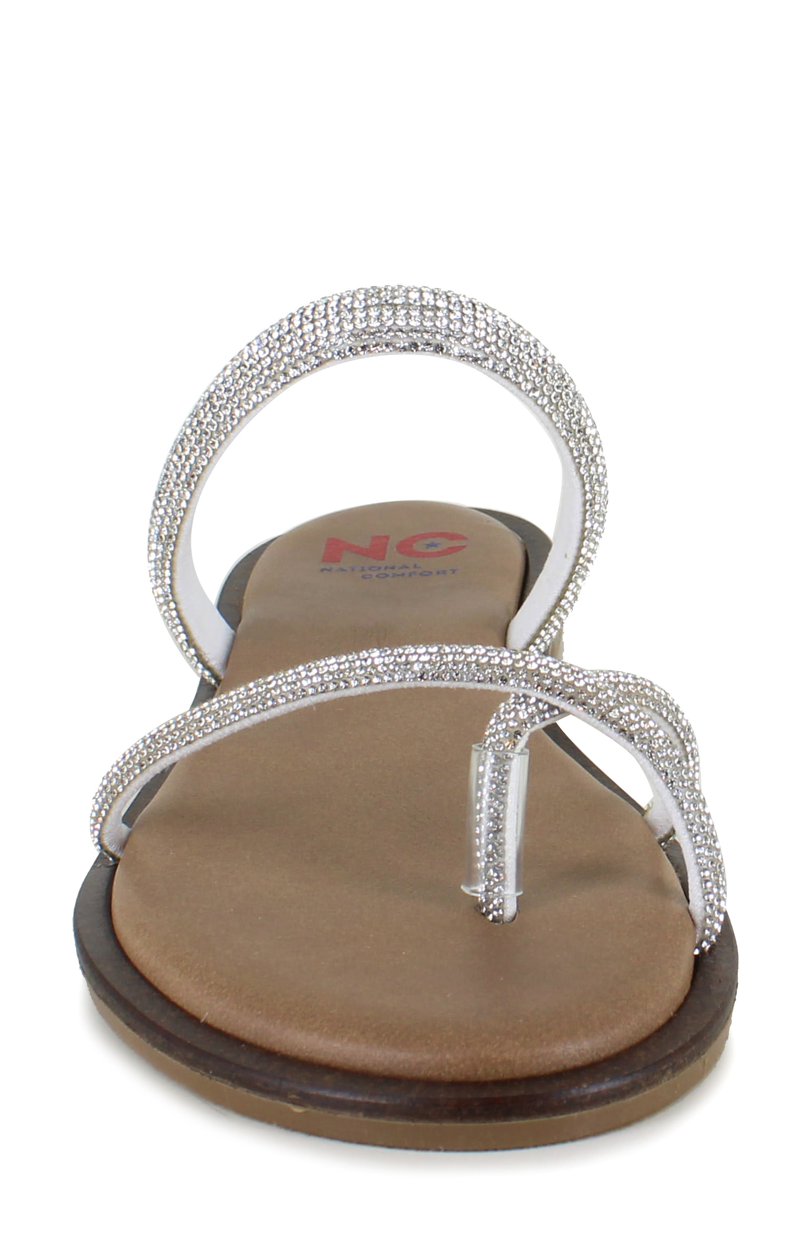 Alicante Crystal Slide Sandal, Alternate, color, SILVER