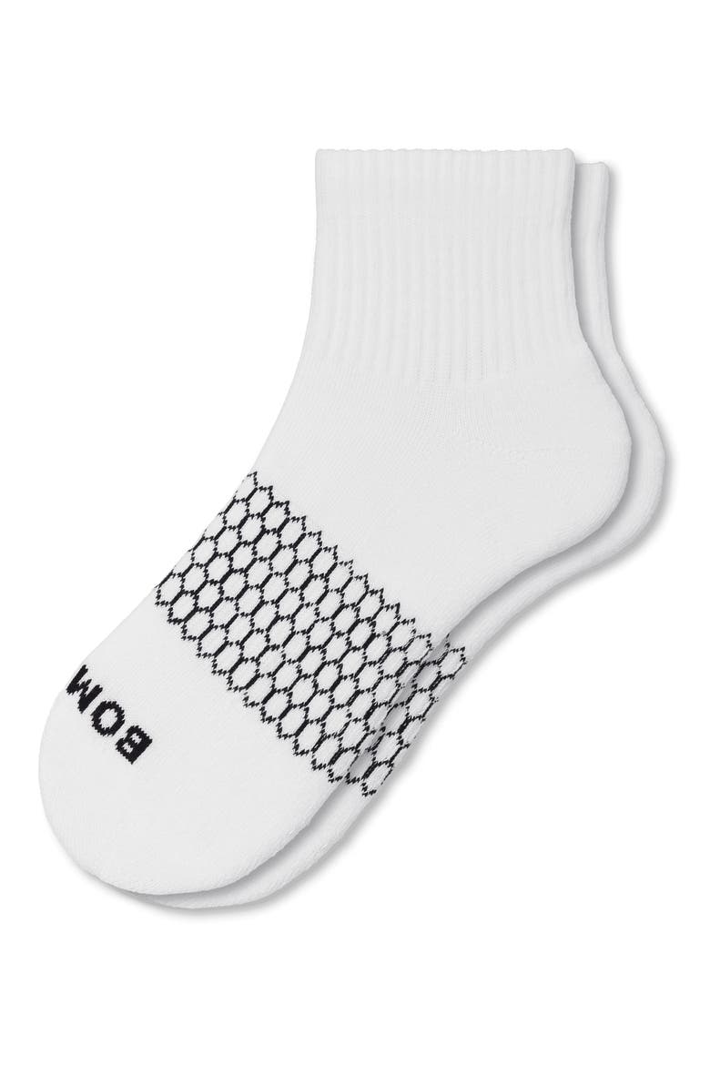 Solids Quarter Socks, Main, color, WHITE