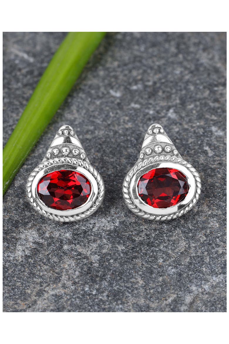 Garnet Drop Earrings, Alternate, color, RED