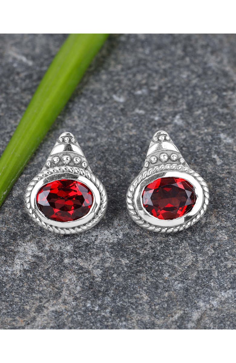 YS GEMS Garnet Drop Earrings, Alternate, color, Red