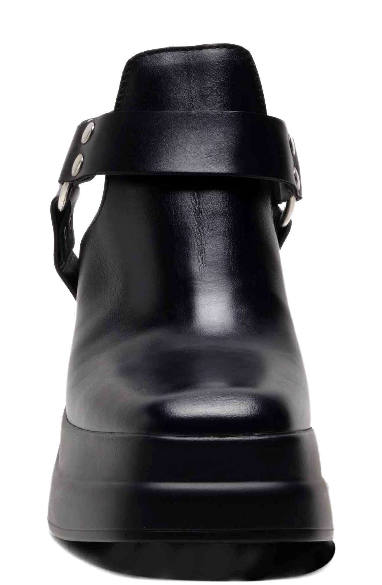 Free People Hybrid Harness Platform Bootie, Alternate, color, Black Leather