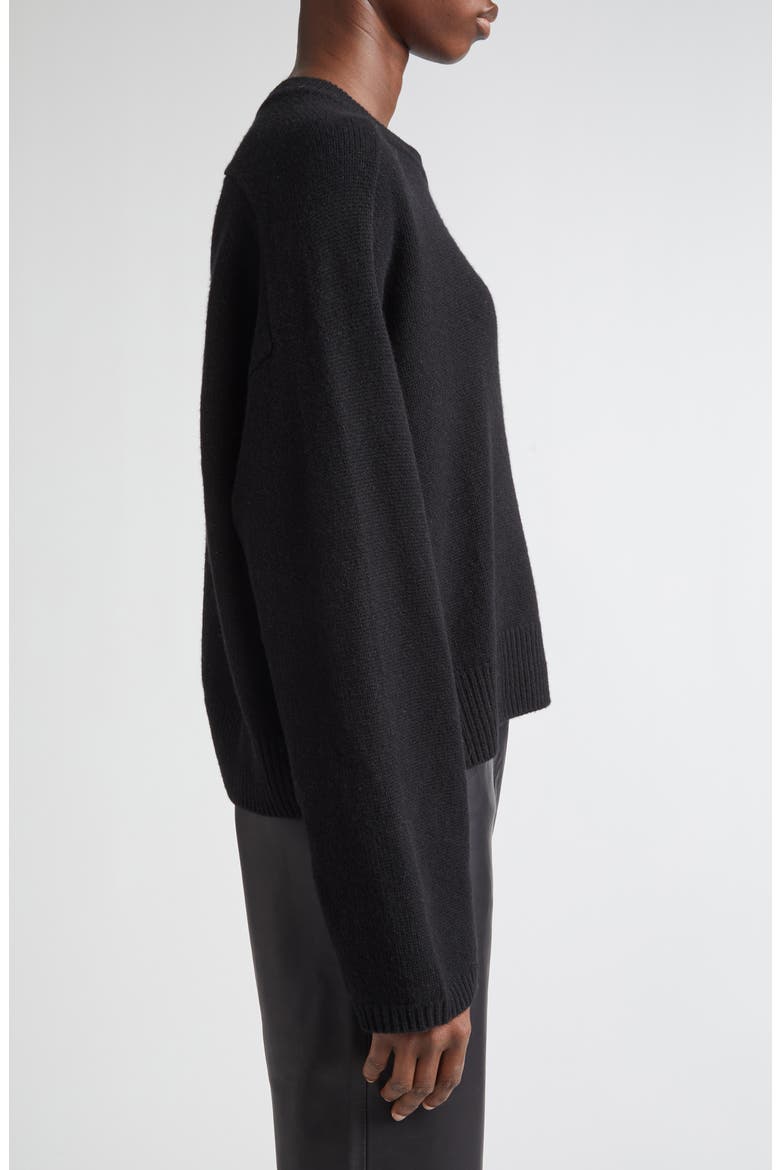 Bill Draped Cashmere Sweater, Alternate, color, BLACK