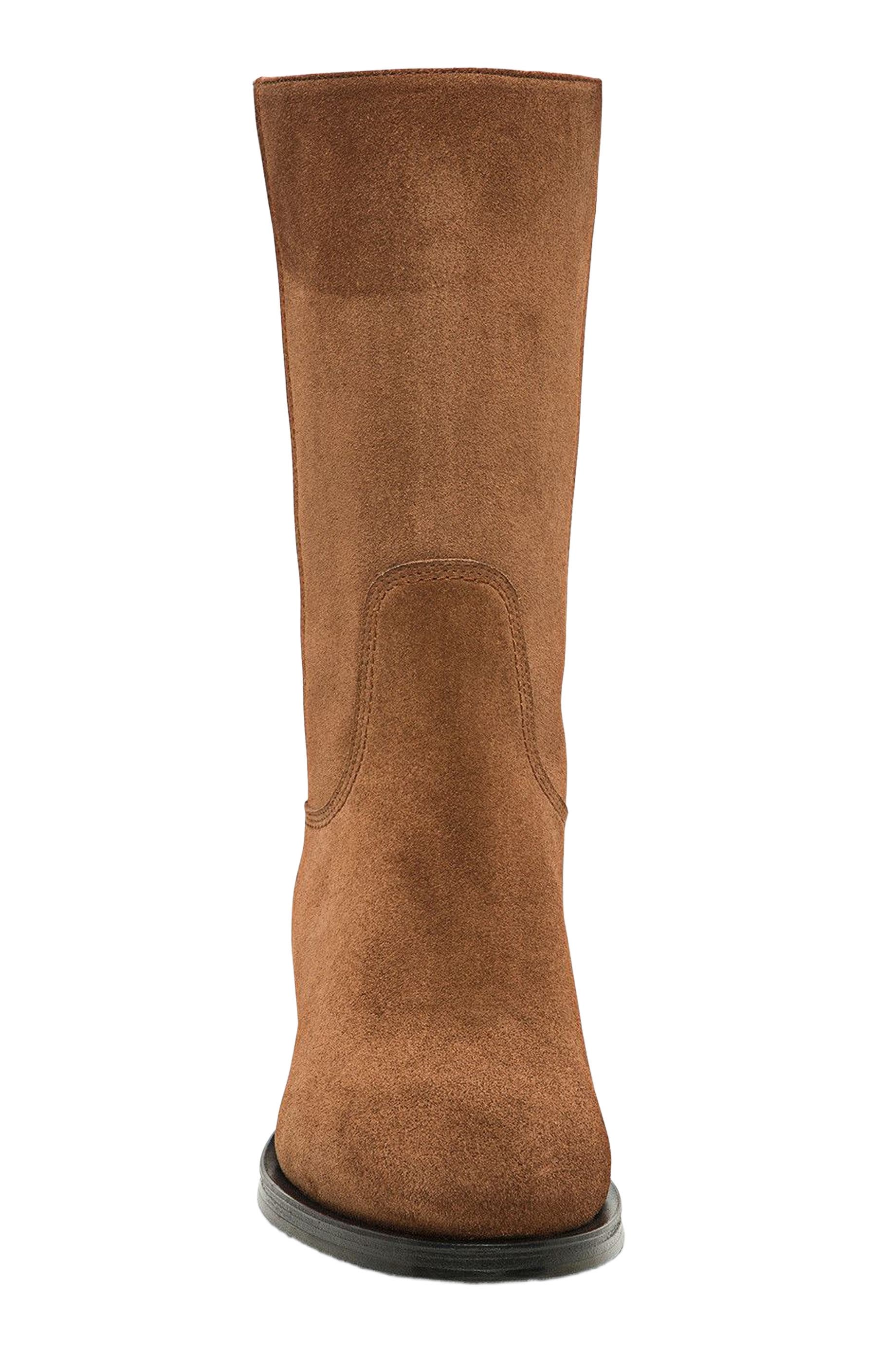 Santoni Suede boot, Alternate, color, Brown