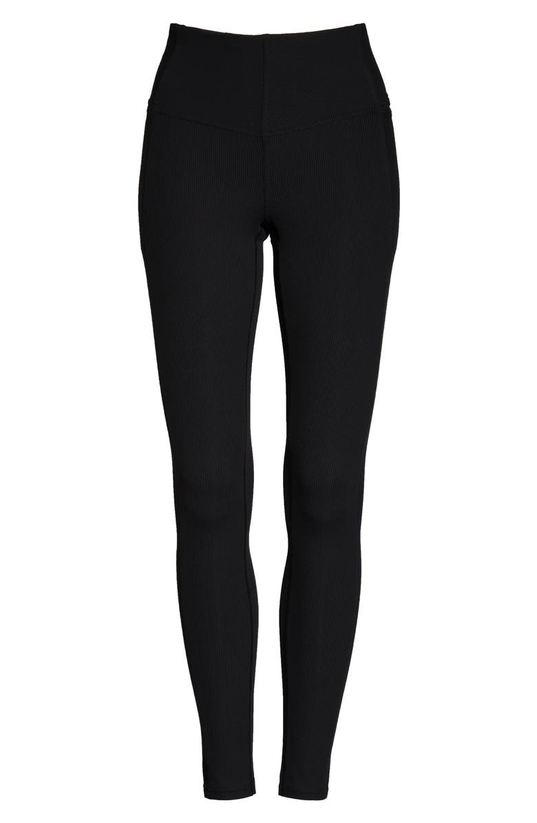 Zella Live In Rib Pocket High Waist Leggings, Alternate, color,