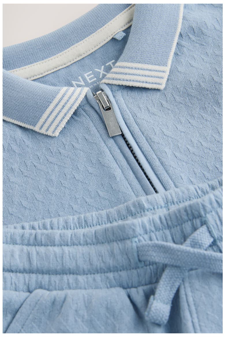 Kids' Core Quarter Zip Polo & Shorts Set, Alternate, color, BLUE