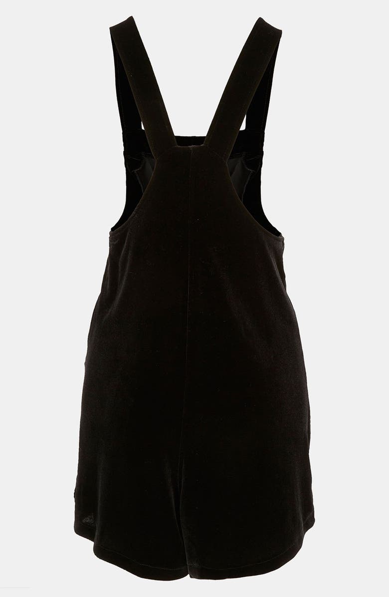 Topshop Velvet Overall Romper, Alternate, color, 
