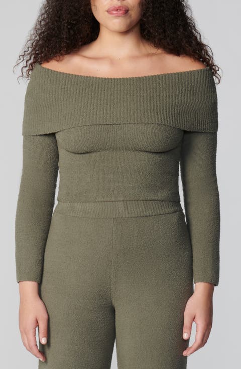 Off the Shoulder Long Sleeve Sweater