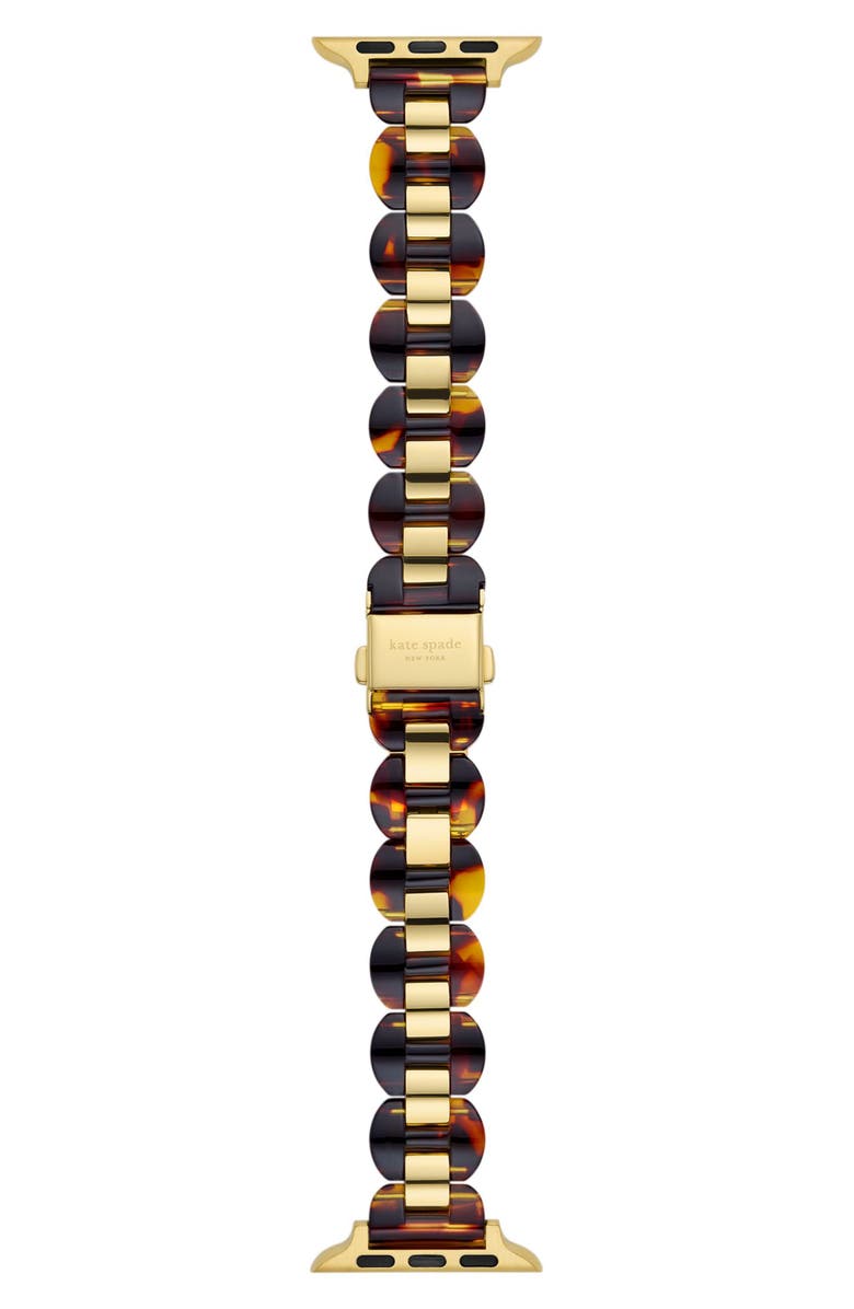Kate Spade New York scallop 16mm Apple Watch<sup>®</sup> tortoiseshell patterned bracelet watchband, Main, color,