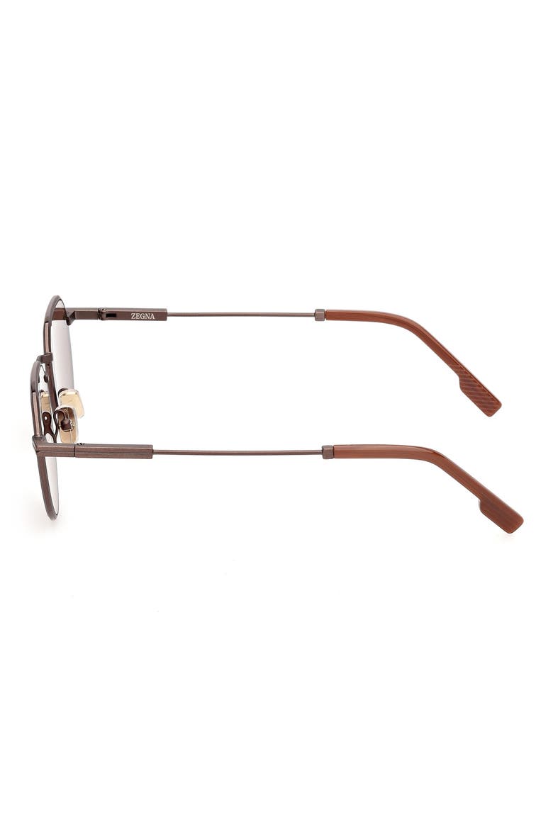 54mm Round Sunglasses, Alternate, color, ANTIQUE COPPER / LIGHT BROWN