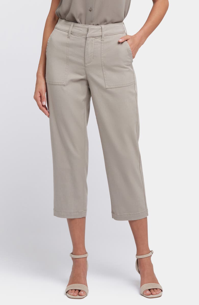 NYDJ Straight Leg Stretch Twill Utility Capri Pants, Main, color, Saddlewood