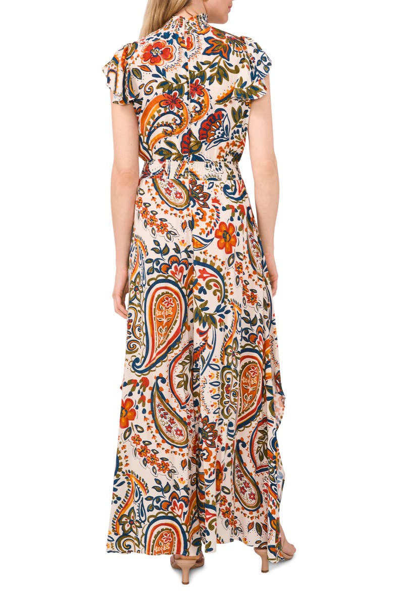 Flutter Sleeve Wide Leg Jumpsuit, Alternate, color, SHIFTING SANDS