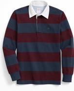 Brooks Brothers Stripe Long Sleeve Cotton Piqué Polo