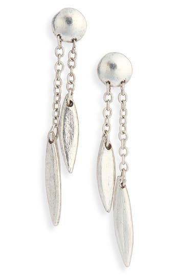 Karine Sultan Double Chain Drop Earrings In Silver