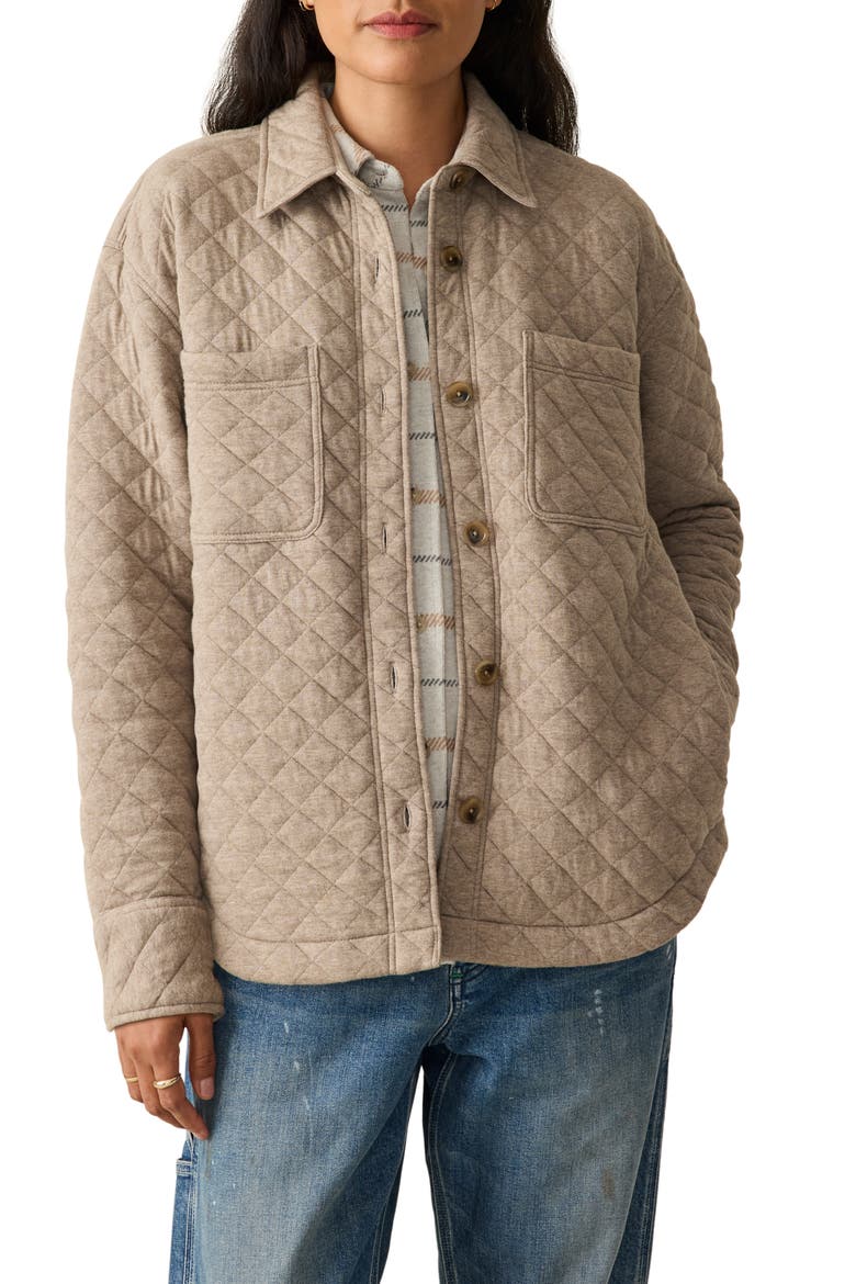 Epic Quilted Shirt Jacket, Main, color, MINK HEATHER