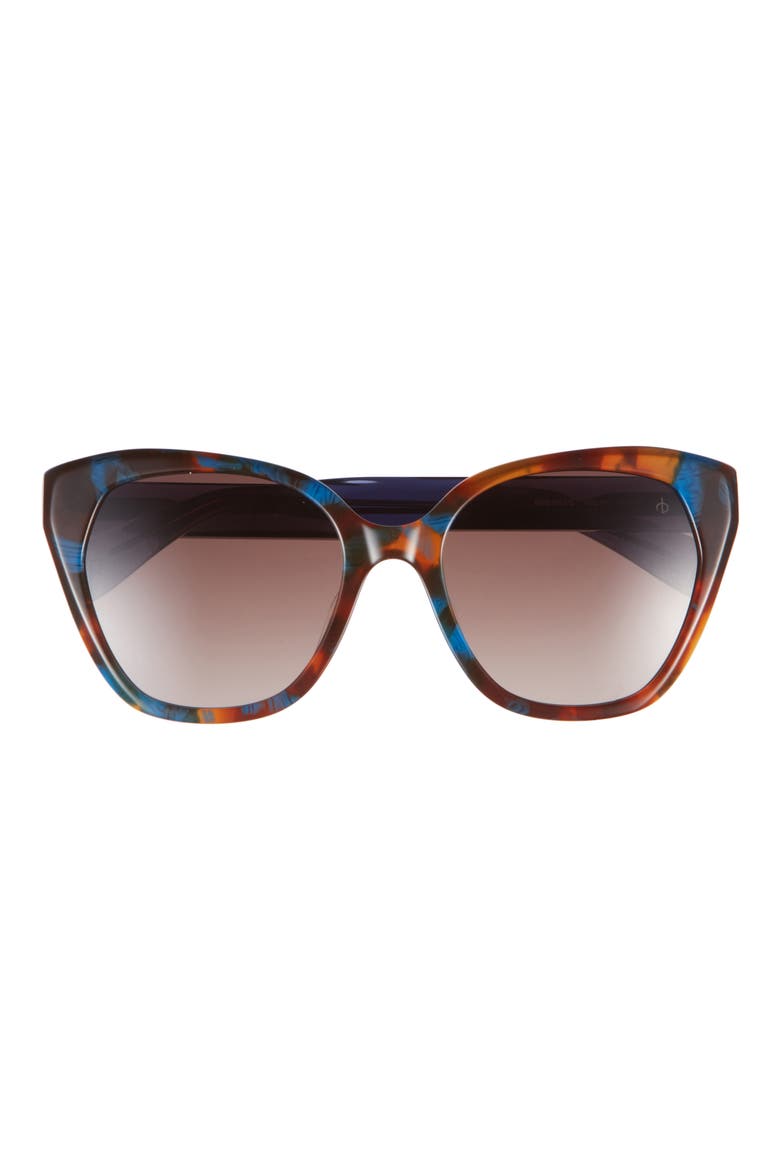 54mm Cat Eye Sunglasses, Main, color, BROWN BLUE HAVANA