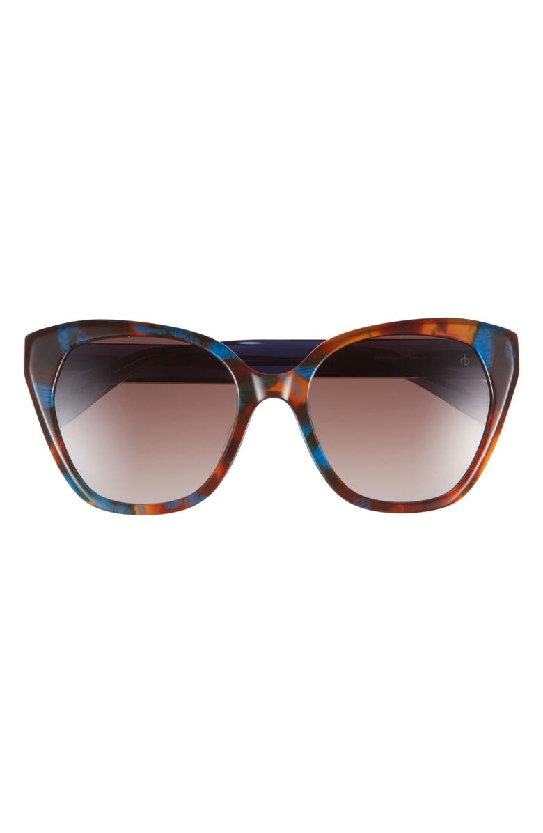 rag & bone 54mm Cat Eye Sunglasses, Main, color, Brown Blue Havana