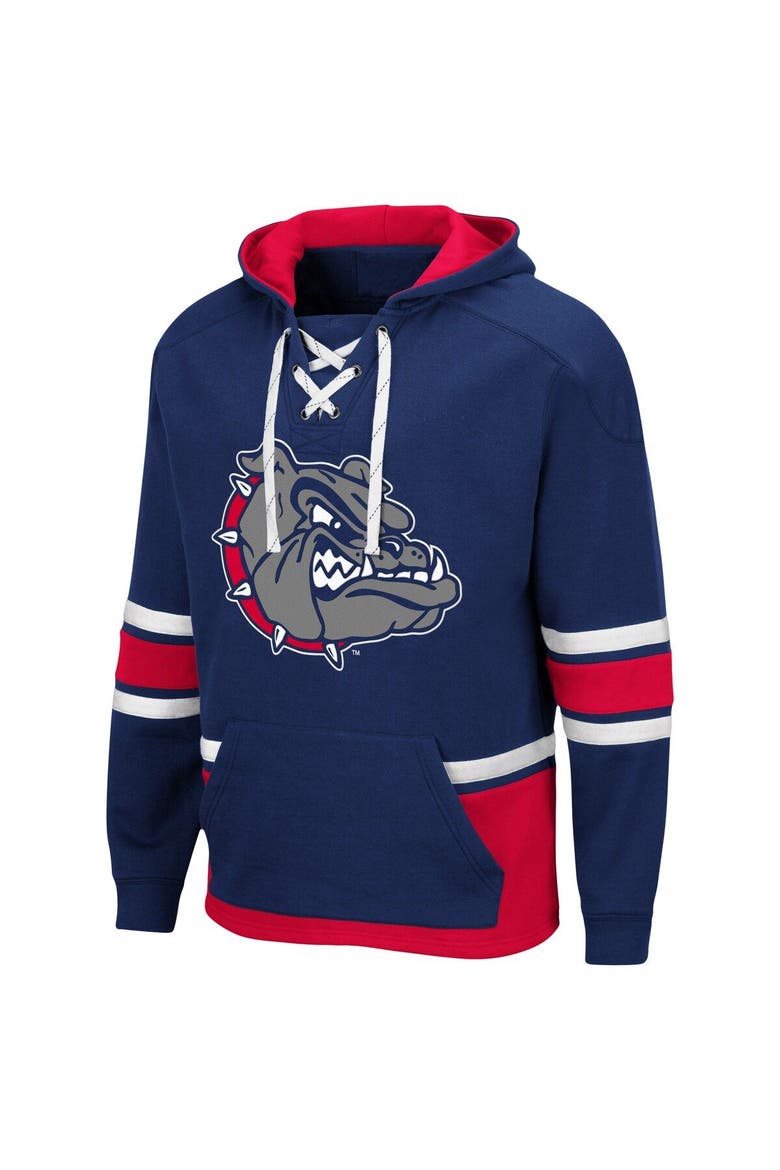 Men's Colosseum Navy Gonzaga Bulldogs Lace Up 3.0 Pullover Hoodie, Alternate, color, Navy