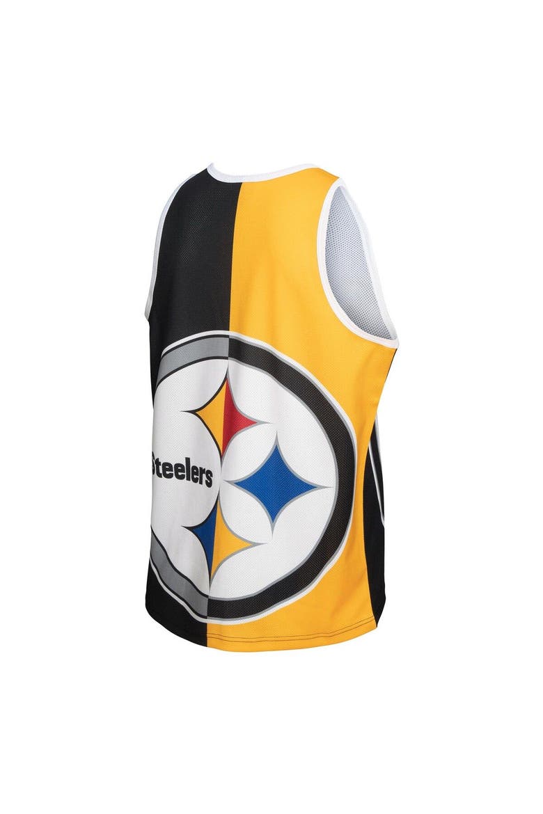 Men's Mitchell & Ness Troy Polamalu Black/Gold Pittsburgh Steelers Retired Player Graphic Tank Top, Alternate, color, Black