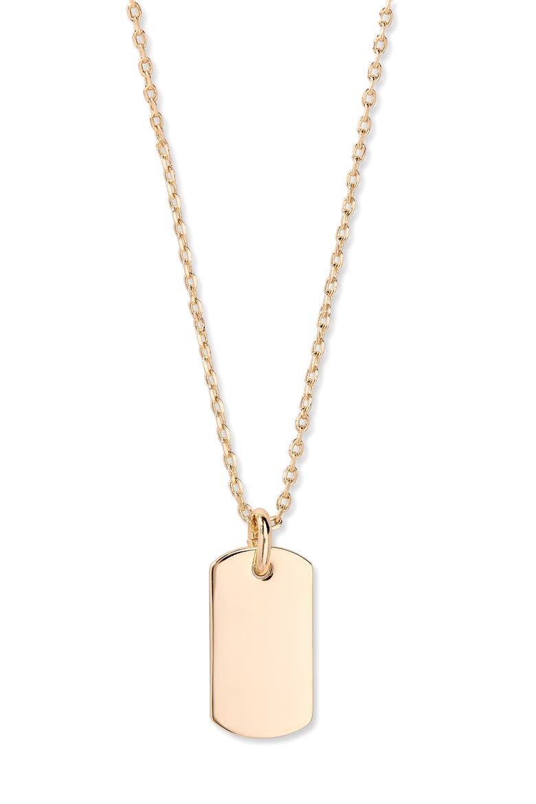 Lola Tag Pendant Necklace, Main, color, GOLD