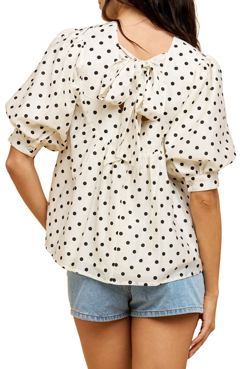 CIEBON Tallulah Polka Dot Top, Alternate, color, White