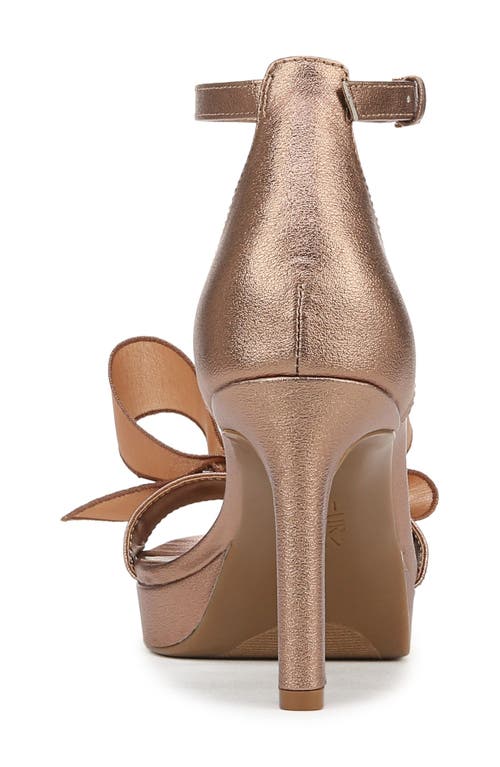 Naturalizer Always Bow Ankle Strap Platform Sandal In Cookie Dough Faux Leather