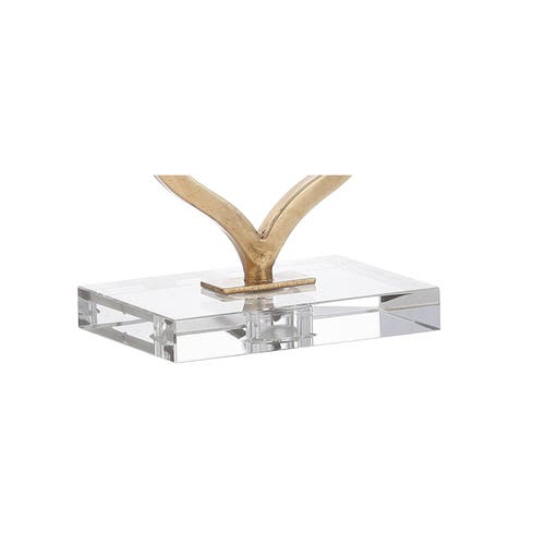 JONATHAN Y JONATHAN Y LEVI 31.5" METAL/CRYSTAL LED TABLE LAMP, GOLD LEAF 