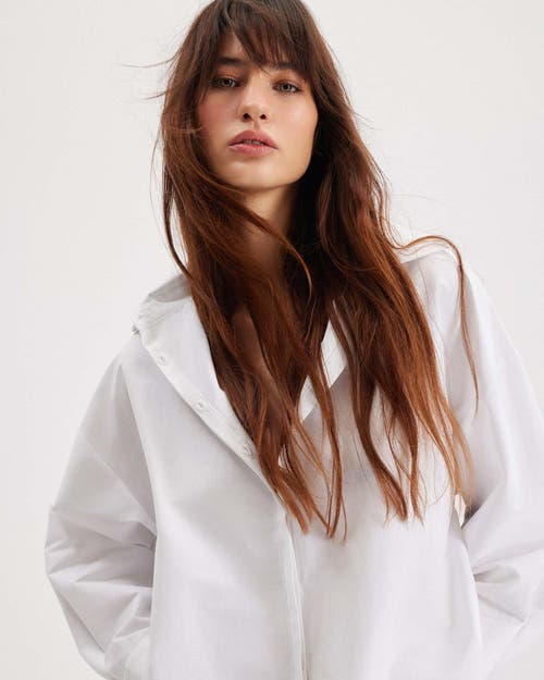 Theo The Label Echo Selena-print Back Banker Shirt In White