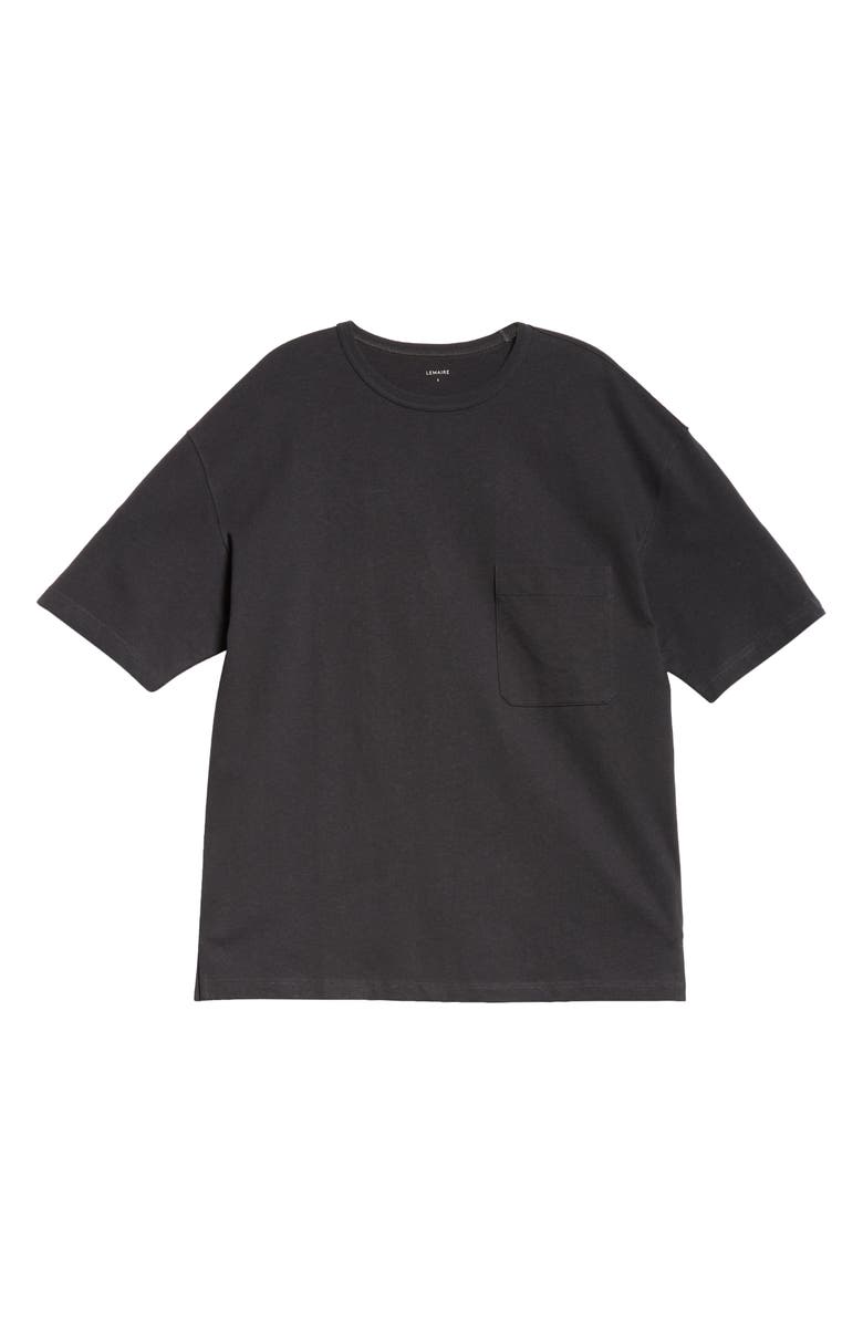 Lemaire Boxy Cotton & Linen T-Shirt, Alternate, color, Jet Black