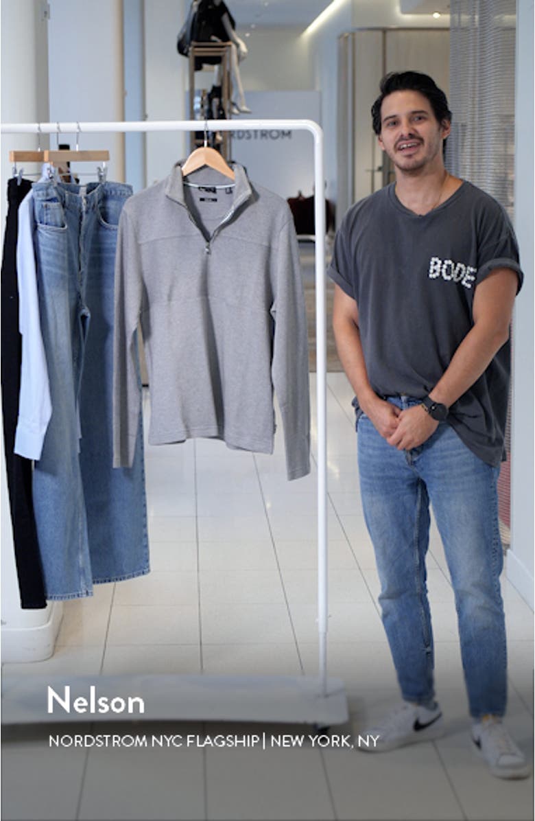 Mix Texture Cotton Half Zip Pullover, sales video thumbnail