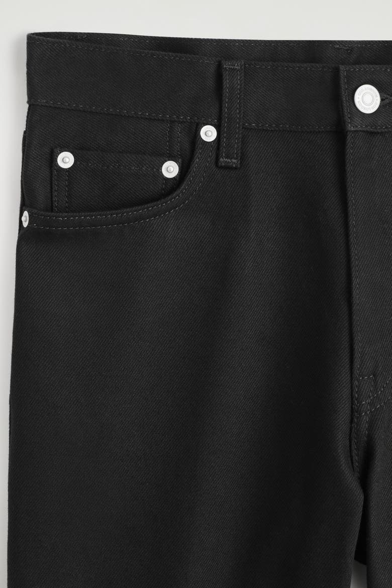 Chord Straight-Leg Jeans, Alternate, color, BLACK