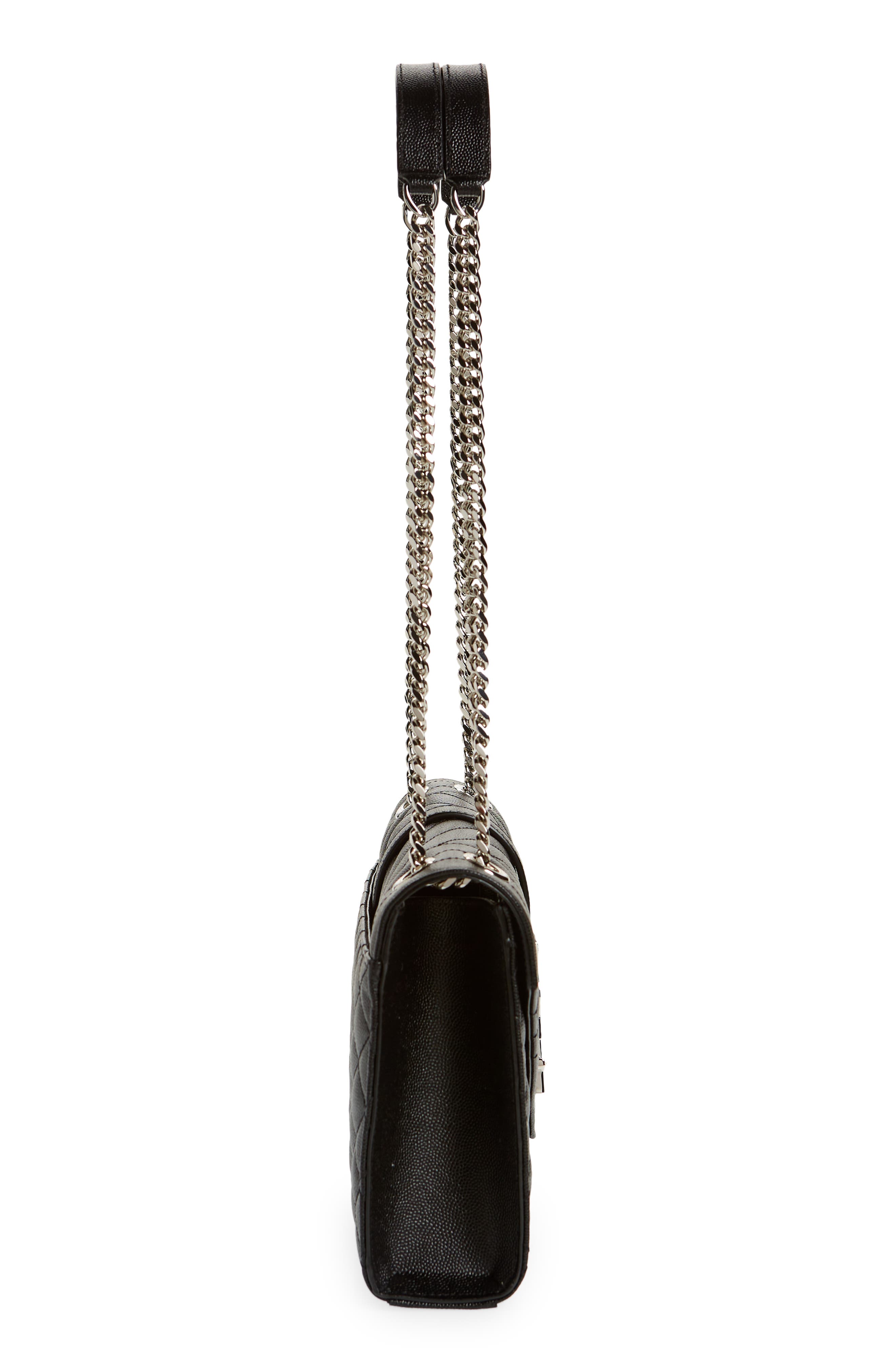 Saint Laurent Medium Monogram Matelassé Leather Shoulder Bag, Alternate, color, 