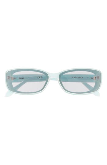 Quay Vibe Check 62mm Small Square Sunglasses In Blue