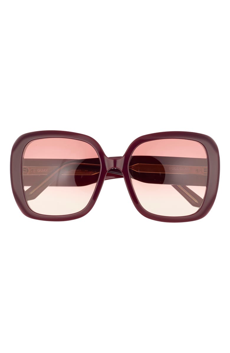 QUAY Full Glam 55mm Gradient Square Sunglasses, Main, color, Pinot/ Pinot Taupe