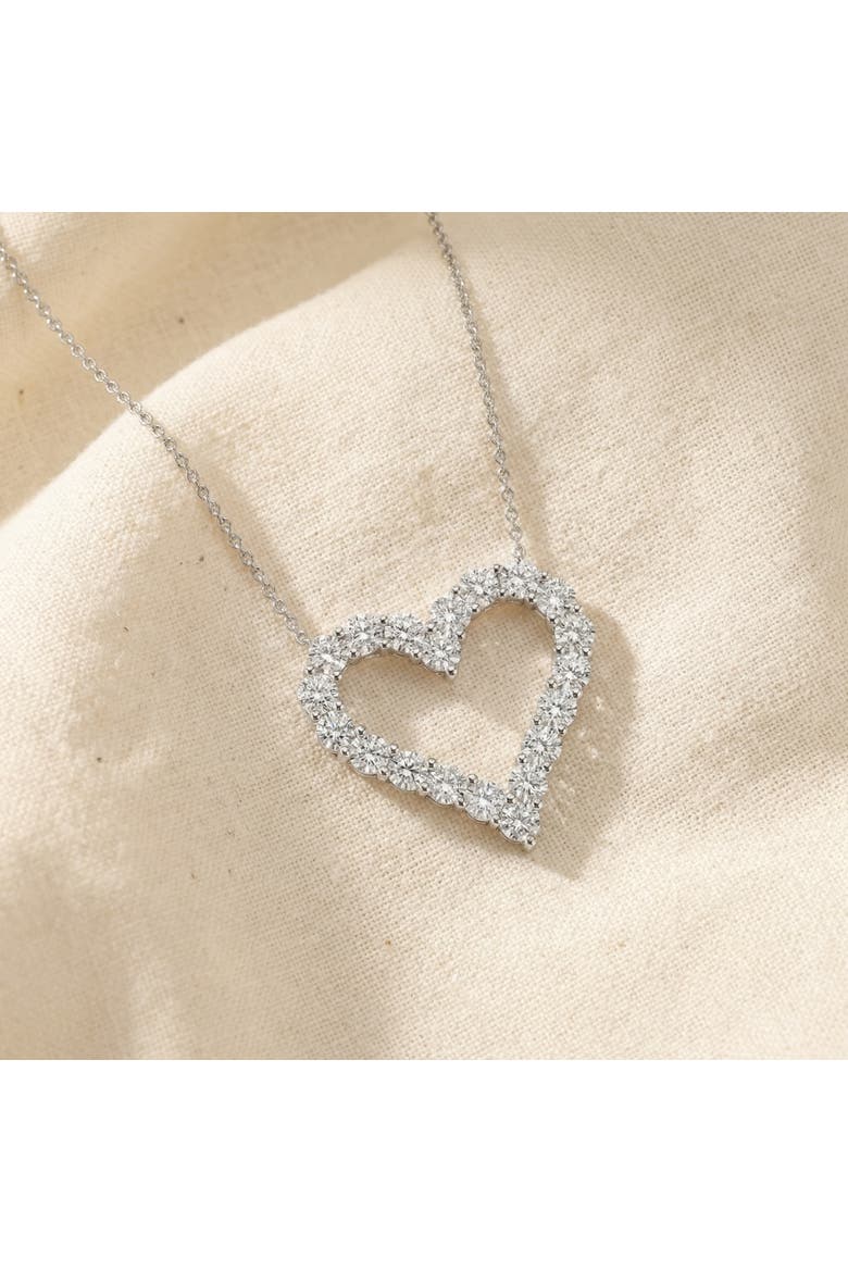 1Ct Diamond Heart Pendant 14k Gold Lab Grown 3/4" Tall Necklace, Alternate, color, 14k Yellow Gold
