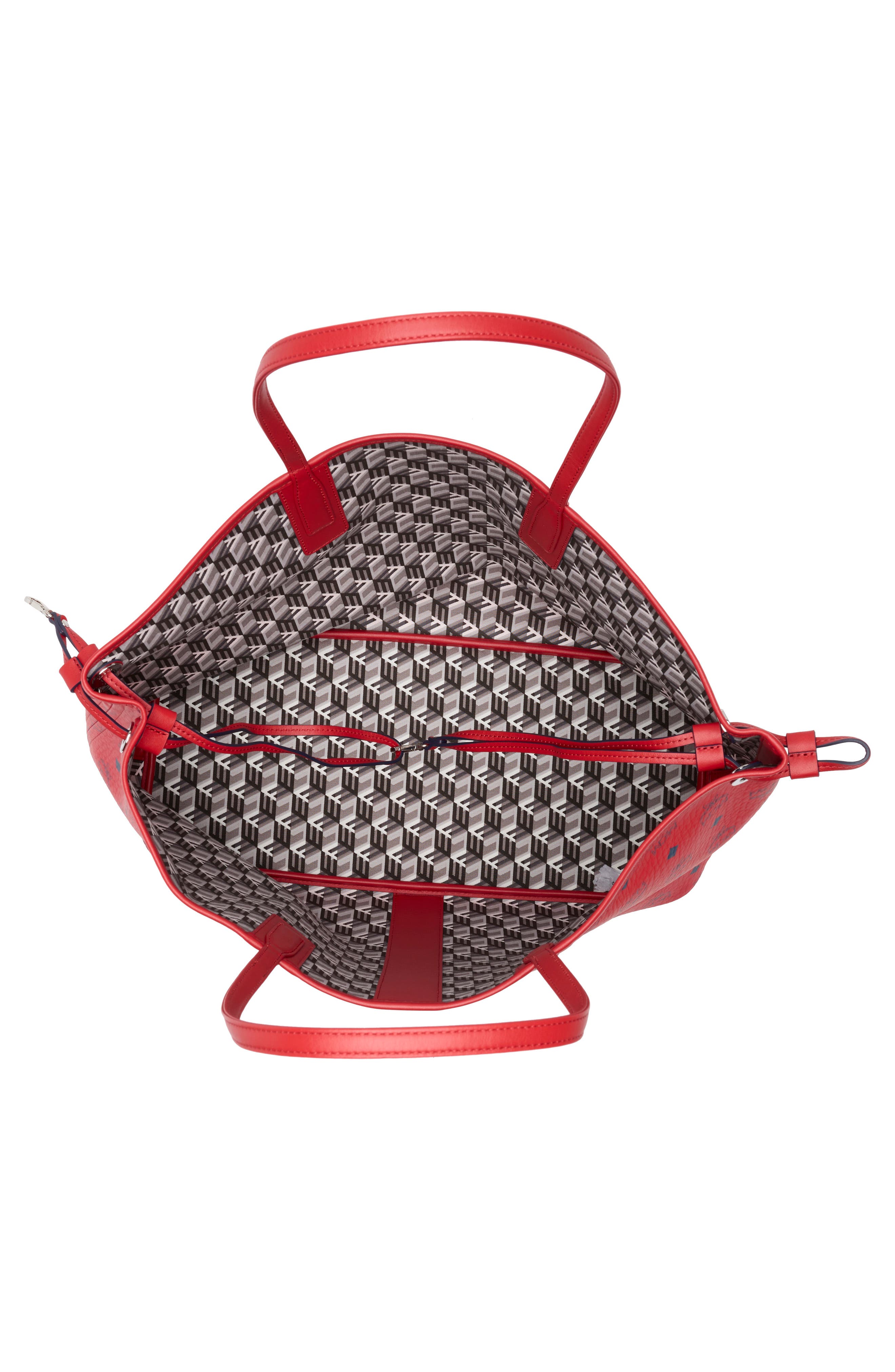 MCM Large Liz Reversible Shopper, Alternate, color, Candy Red