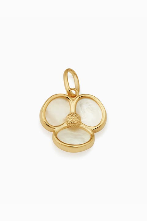 14K Gold Petals of Pearl Pendant Charm