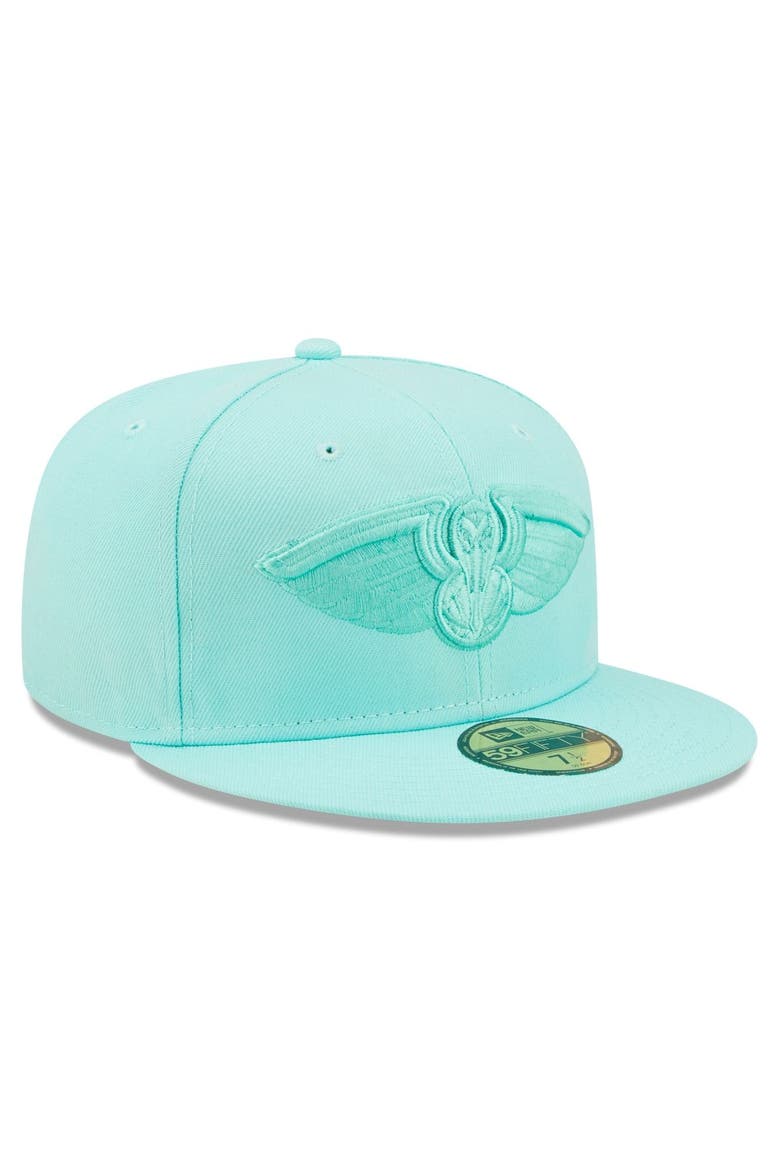 Men's New Era Turquoise New Orleans Pelicans Color Pack 59FIFTY Fitted Hat, Alternate, color, Turquoise