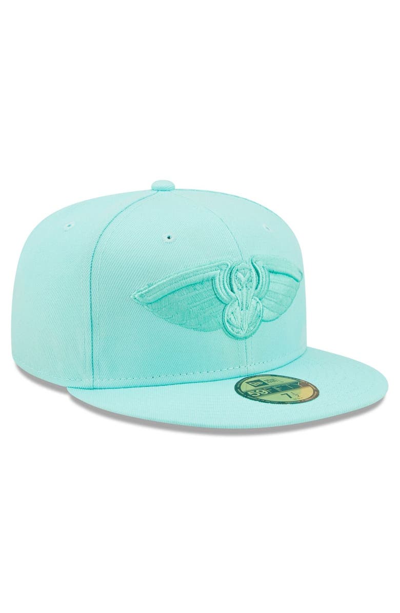 New Era Men's New Era Turquoise New Orleans Pelicans Color Pack 59FIFTY Fitted Hat, Alternate, color, 