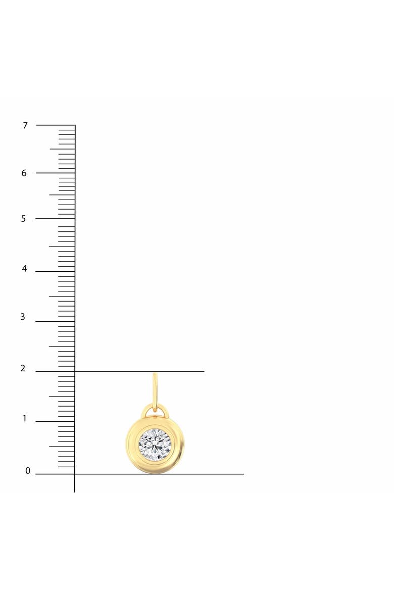 Golden Domed Round Lab Diamond Charm in 14K, Alternate, color, Yellow Gold