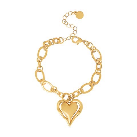 Bold Heart Pendant Bracelet