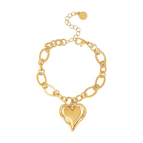 Bcbg Bold Heart Pendant Bracelet In Gold