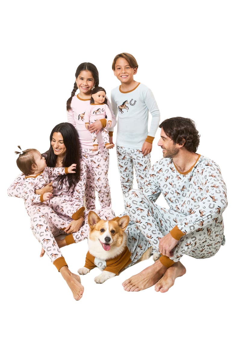 Men's Cotton Printed Matching Family Pajamas, Alternate, color, Horse