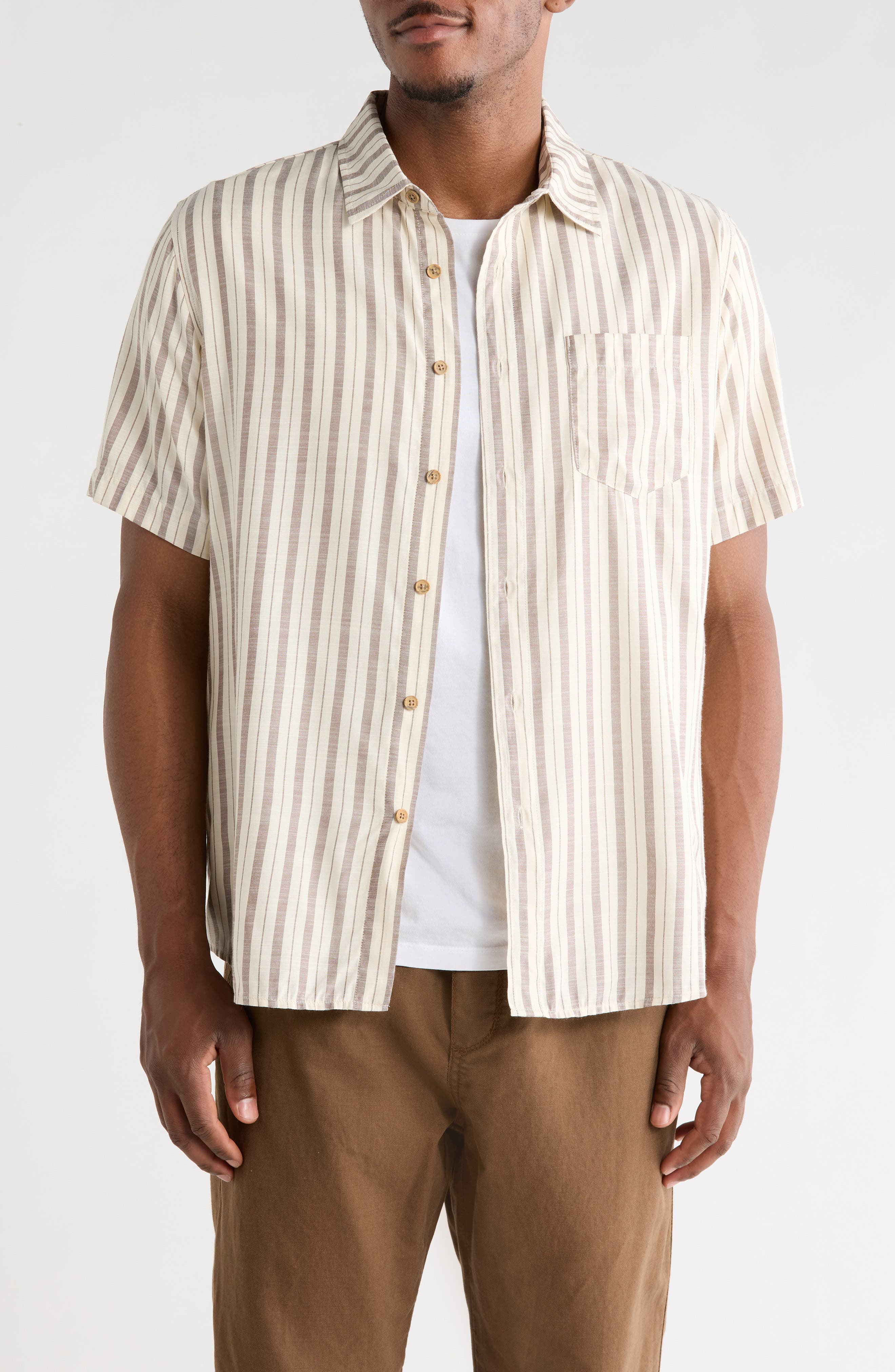 Union Venice Yarn Dyed Slub Short Sleeve Button-Up Shirt