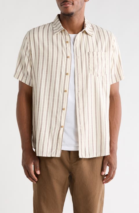 Venice Yarn Dyed Slub Short Sleeve Button-Up Shirt