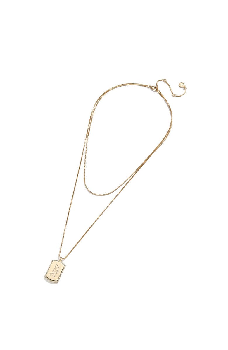 WEAR by Erin Andrews x Baublebar Tampa Bay Rays Dog Tag Necklace, Alternate, color, Gold