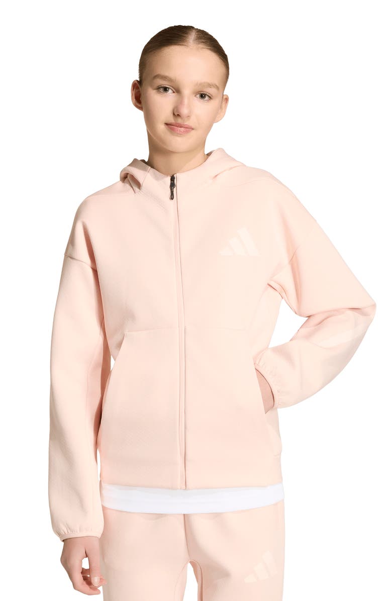 adidas Originals Kids' Z.N.E. Zip Hoodie, Alternate, color, Blush Pink/ Pink Tint